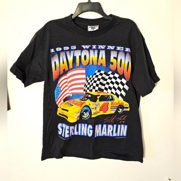 Lee Vintage NASCAR Sterling Marlin Daytona 500 Graphic T-Shirt Size Large